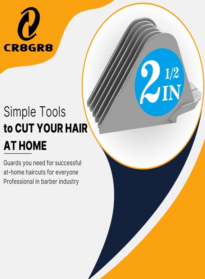 CR8GR8 Clipper Guards for Wahl 10 12 14 16 18 20 Hair Clipper Guards 6pcs Extra Long Clipper Guard Attachments 2.5 Inch Clipper Guides Multiple Sizes Universal 2.5", 2.25", 2", 1.75", 1.5", 1.25" (Gray) - Image 3